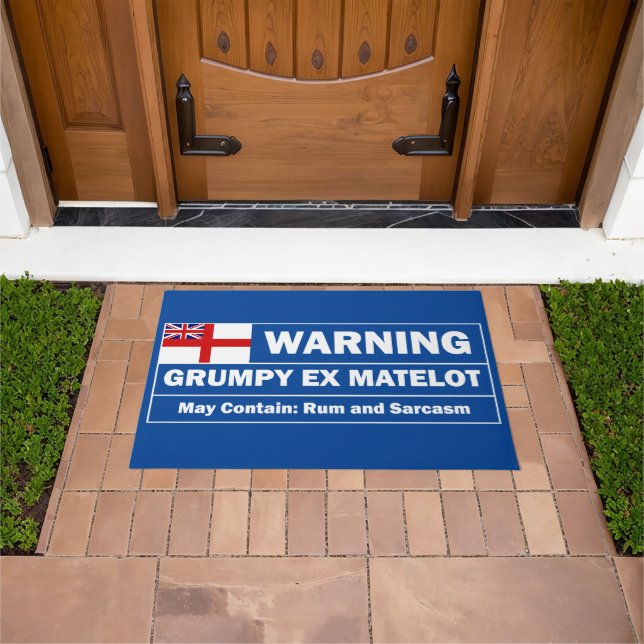 Grumpy ex Matelot, rum and sarcasm Doormat (Outdoor)