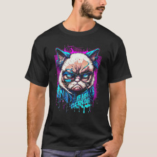 Grumpy Face Funny Cat Graphic Cat Lovers Kitten Fa T-Shirt