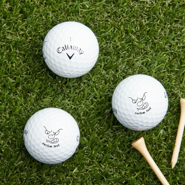 Grumpy Face GIF Golf Balls | Personalized Fun Gift (Insitu Grass)