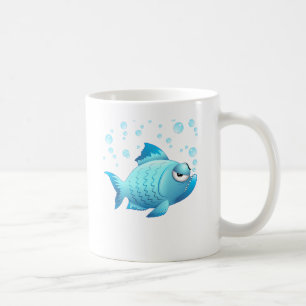 Grumpy Fish Cartoon Coffee Mug