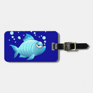 Grumpy Fish Cartoon Luggage Tag