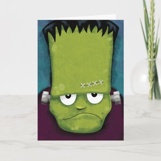 Grumpy frankenstein | Carte d'Halloween (Devant)