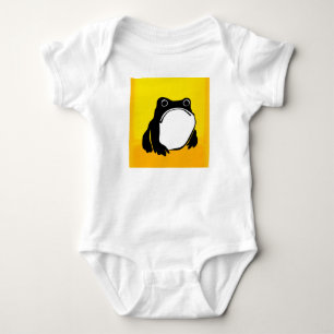 Grumpy Frog drawing Japanese art by Matsumoto Hoji Baby Bodysuit