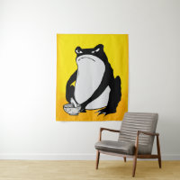 Grumpy Frog drawing Japanese art by Matsumoto Hoji