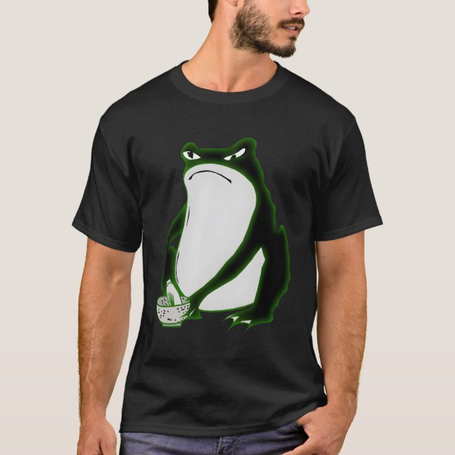 Grumpy Frog Drawing Japanese By Matsumoto Hoji T-Shirt (Front)
