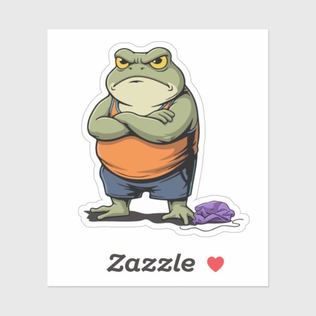 Grumpy Frog Funny Cartoon Frog (Sheet)
