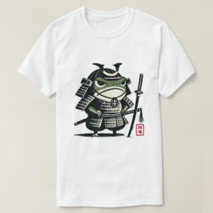 Grumpy Frog Samurai Japanese Ink Design T-Shirt