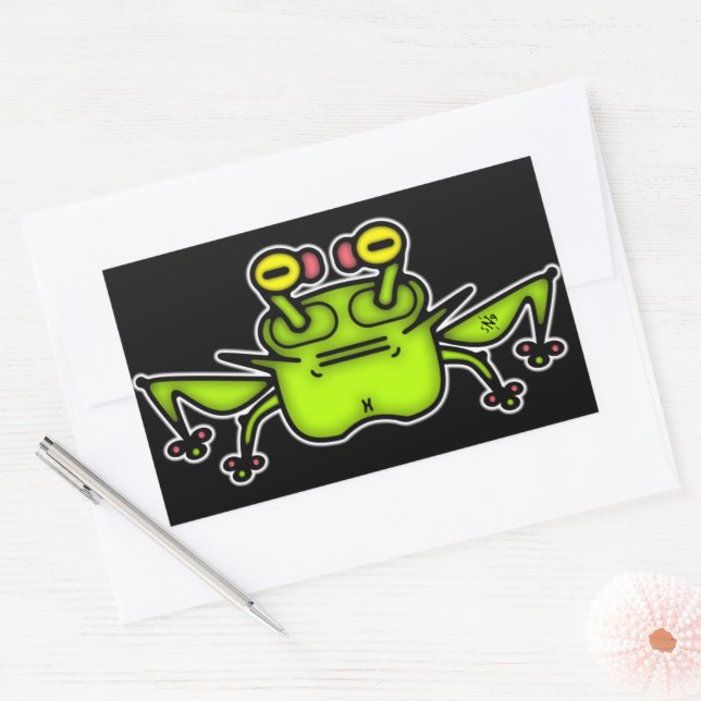 Grumpy Frog Weird Cartoon Creature Sticker (Envelope)
