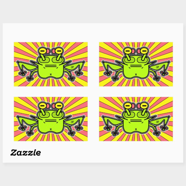 Grumpy Frog Weird Cartoon Creature Sticker (Sheet)