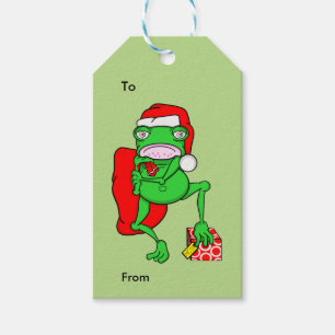 Grumpy Funny Christmas frog Gift Tags