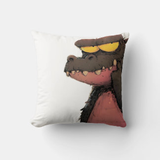 Grumpy Gator Throw Pillow