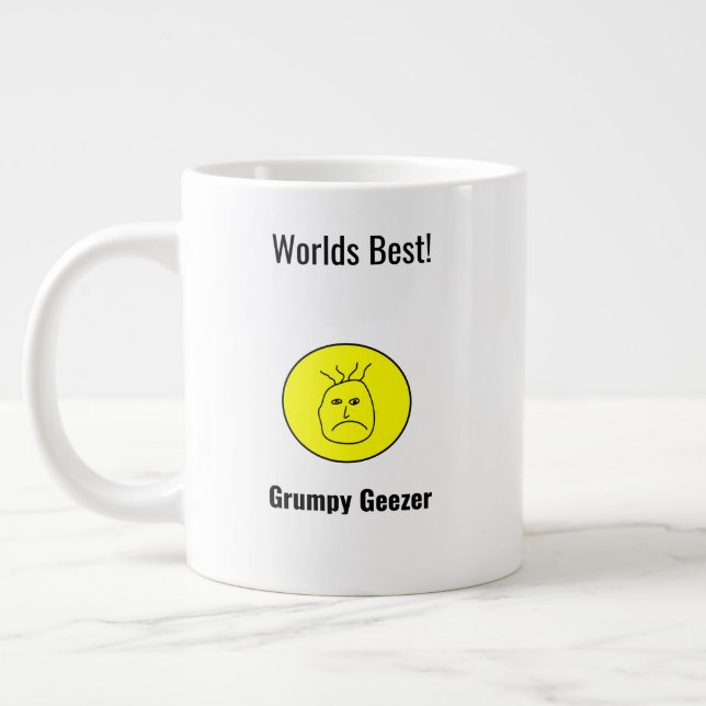 Grumpy Geezer Father's Day Large Coffee Mug (Left)