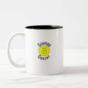 Grumpy Geezer Small curved text logo Two-Tone Coffee Mug