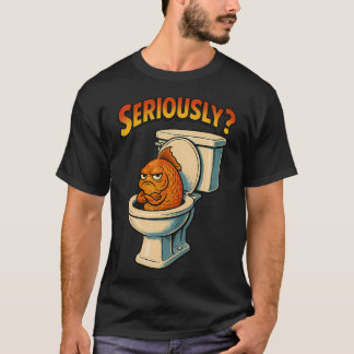 Grumpy Goldfish with Crossed Arms â€“ Vintage Funn T-Shirt