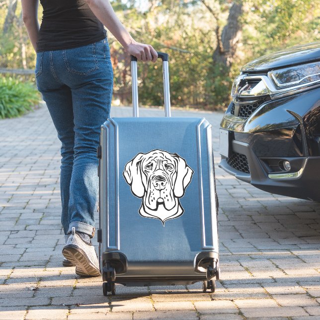 Grumpy Great Dane Face Doggenhaus Design (Suitcase Insitu)
