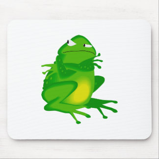 Grumpy green Frog Mouse Pad
