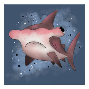 Grumpy Hammerhead Shark Poster