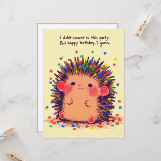 Grumpy Hedgehog carte d'anniversaire