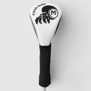 Grumpy Hermit Crab Silhouette Monogram Golf Head Cover