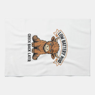 Grumpy Highland Cow Funny Offline Mood Shirt Kitchen Towel