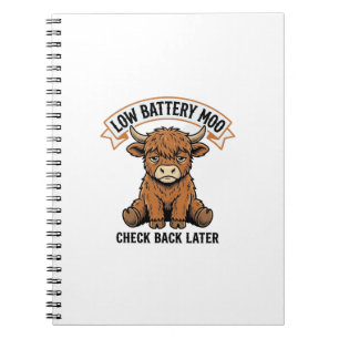 Grumpy Highland Cow Funny Offline Mood Shirt Notebook