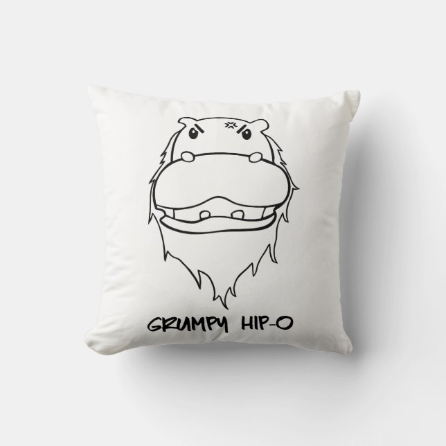 Grumpy Hip-O Throw Pillow (Front)