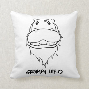 Grumpy Hip-O Throw Pillow