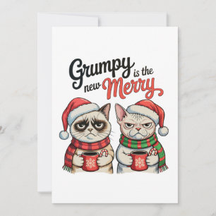 Grumpy Is The New Merry Christmas Cat Lover Holiday Card