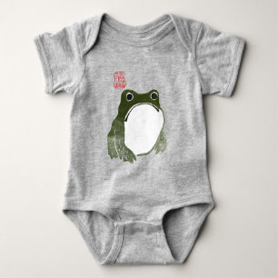 Grumpy Japanese Frog Toad 19th Century Baby Bodysuit
