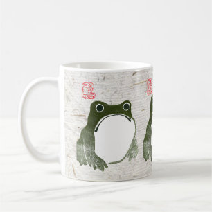 Grumpy Japanese Frog Toad 19th Century Coffee Mug