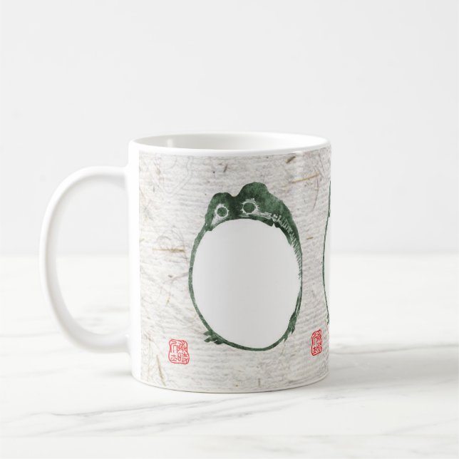 Grumpy Japanese Frog Toad 19th Century  Coffee Mug (Left)
