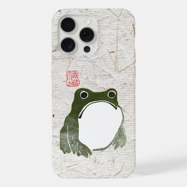 Grumpy Japanese Frog Toad 19th Century  iPhone Case (Back)