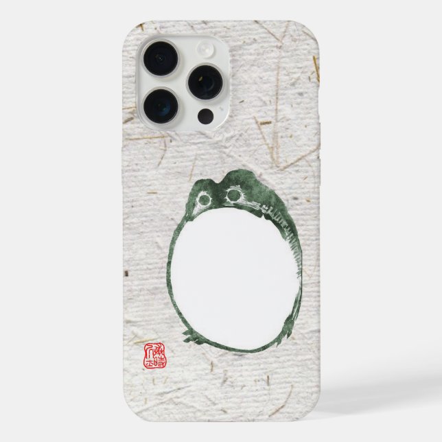 Grumpy Japanese Frog Toad 19th Century  iPhone Case (Back)