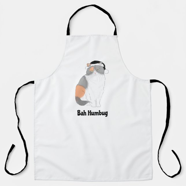 Grumpy Katie bah humbug Christmas apron (Front)