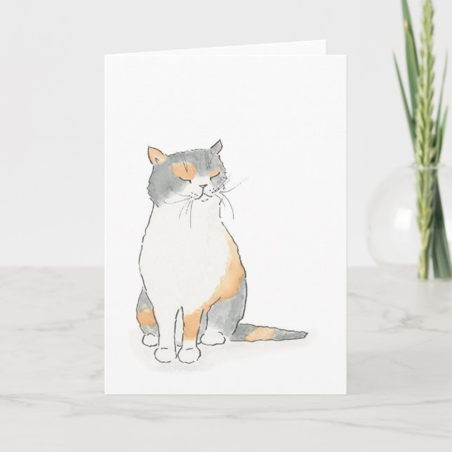 Grumpy Katie cat card (Front)