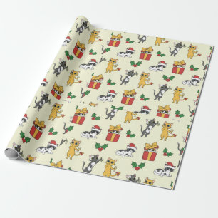 Grumpy Kitty And Friends Christmas Pattern Wrapping Paper