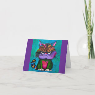 GRUMPY KITTY GREETING CARD