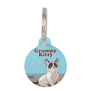 Grumpy kitty pet tag