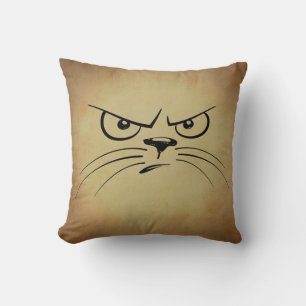 Grumpy Kitty Throw Pillow 16" x 16"