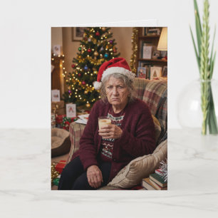 Grumpy Lady Sarcastic Christmas Card