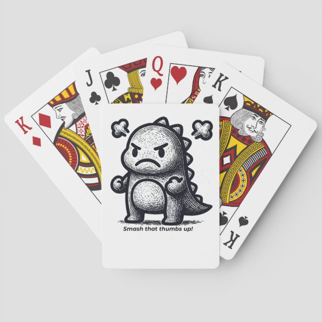 Grumpy Little Dino Playing Cards (Back)