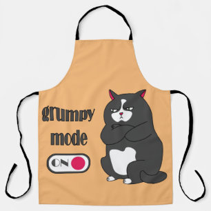 Grumpy mode on funny fat cat apron