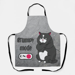 Grumpy mode on funny fat cat  apron