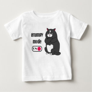 Grumpy mode on funny fat cat baby T-Shirt
