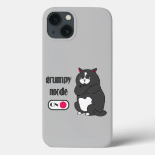 Grumpy mode on funny fat cat    iPhone 13 case