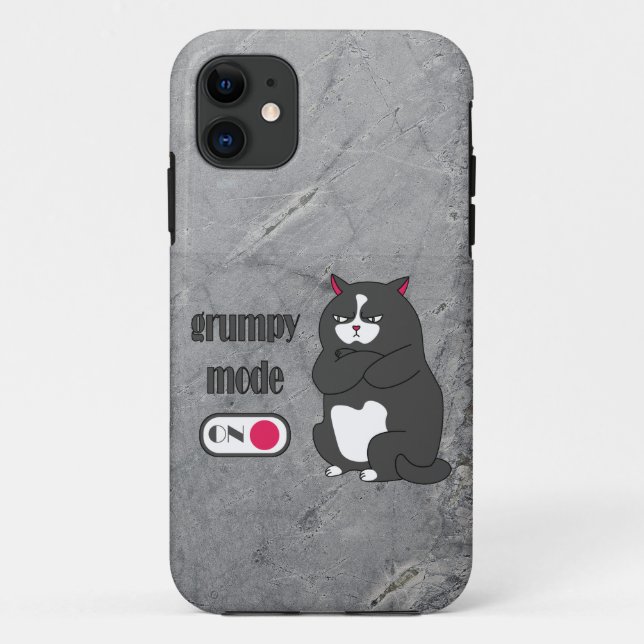Grumpy mode on funny fat cat  Case-Mate iPhone case (Back)