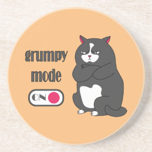 Grumpy mode on funny fat cat   coaster