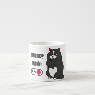 Grumpy mode on funny fat cat espresso cup