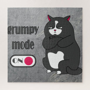 Grumpy mode on funny fat cat  jigsaw puzzle