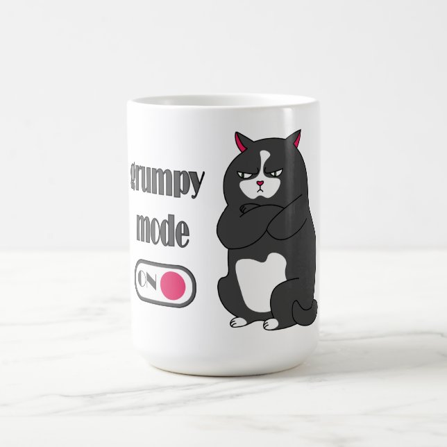 Grumpy mode on funny fat cat   magic mug (Center)